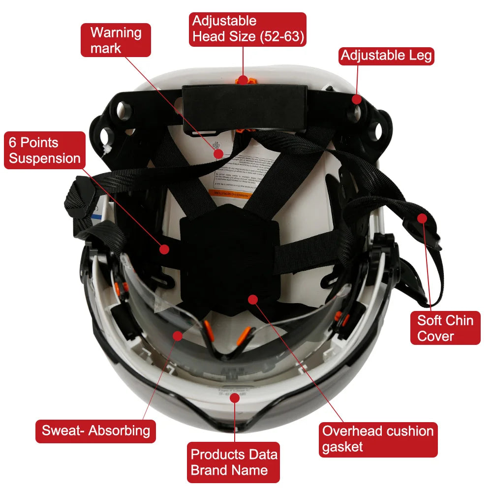 Casco de seguridad para construcción CE con gafas