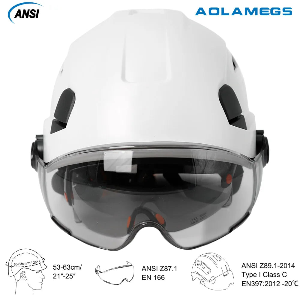 Casco de seguridad para construcción CE con gafas