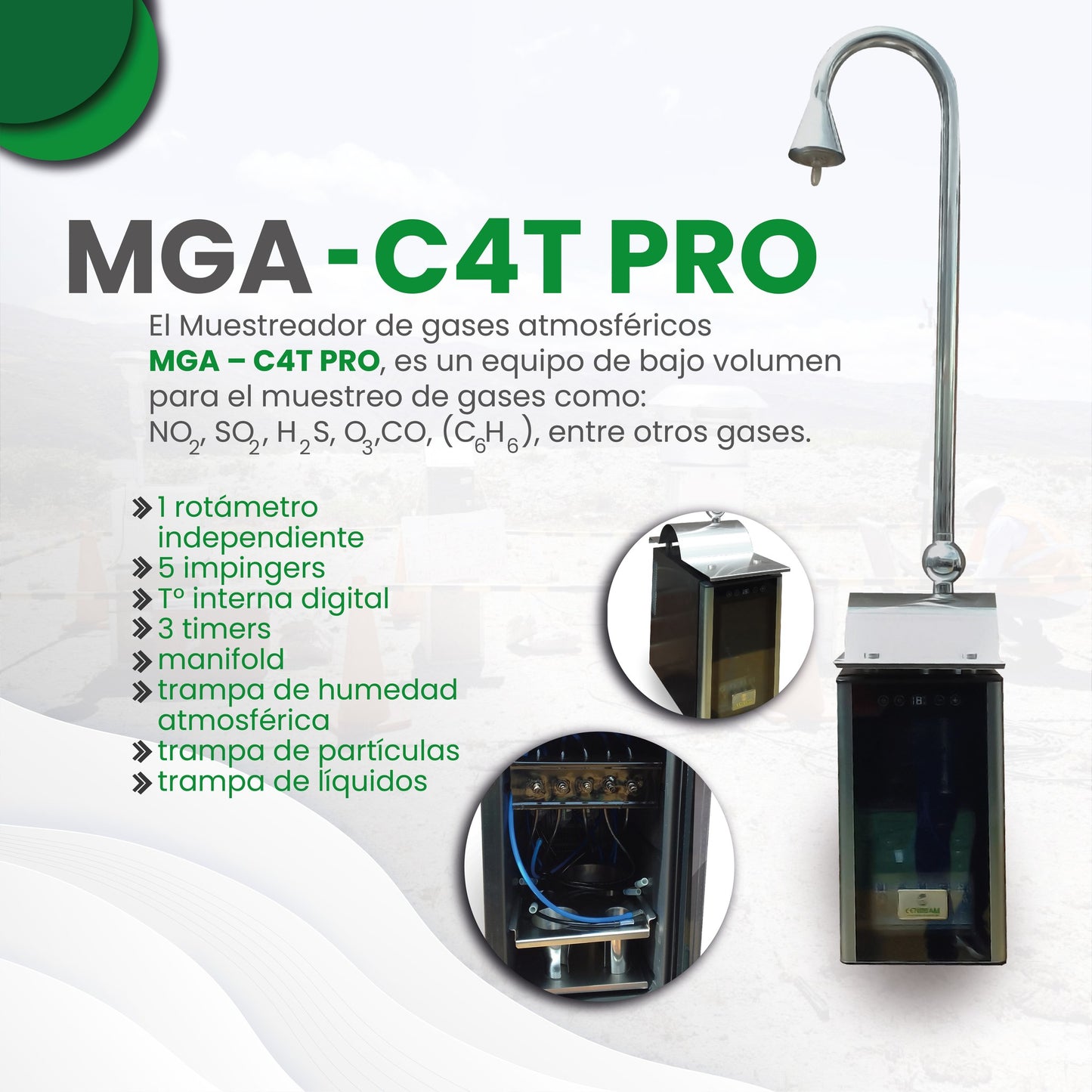 MUESTREADOR DE GASES ATMOSFÉRICOS (MGA) - C4T PRO