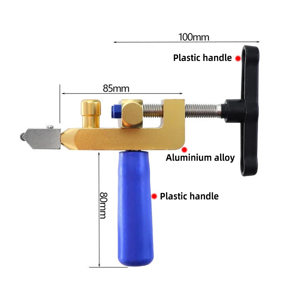Cortador de vidrio 2 en 1 de aleación de aluminio