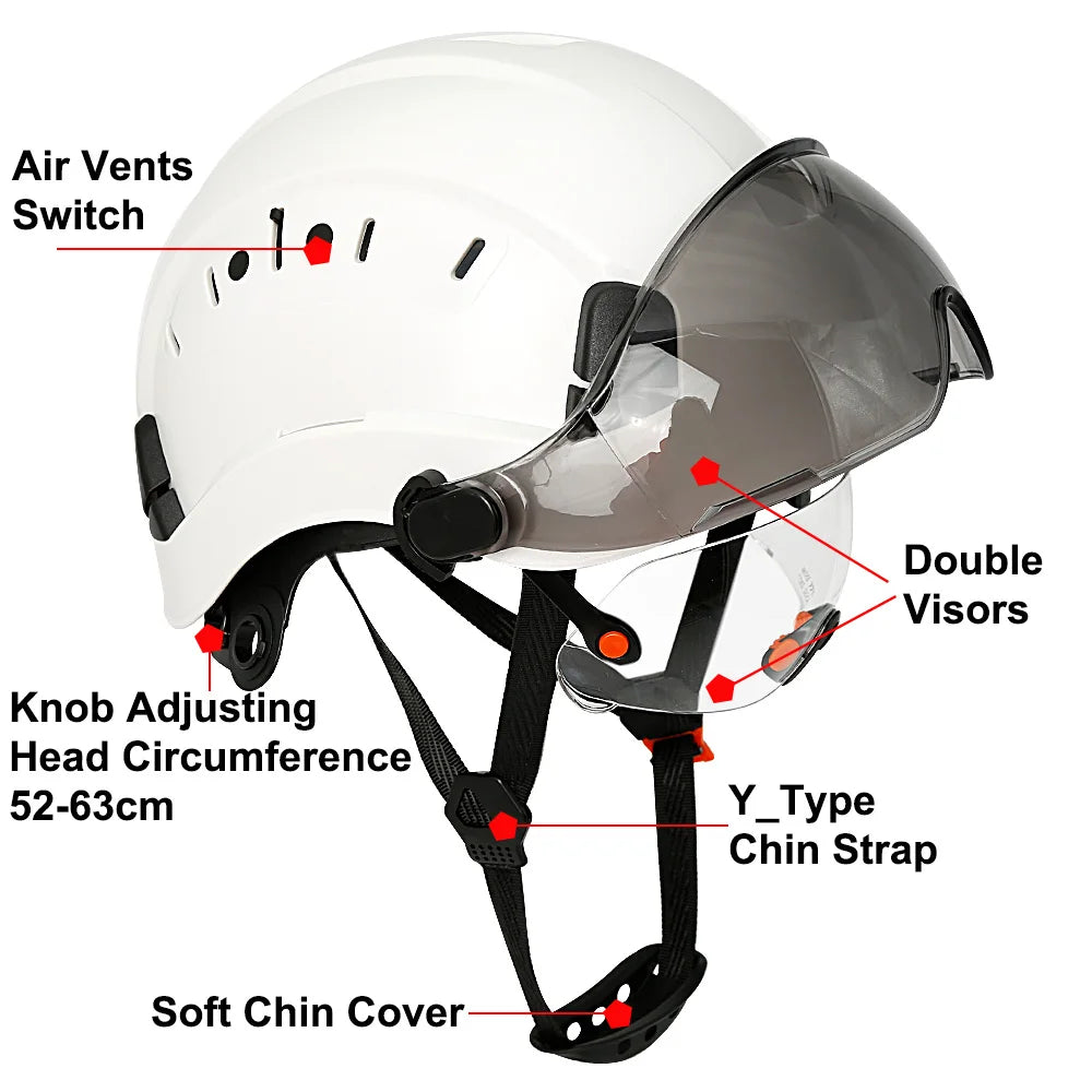 Casco de seguridad para construcción CE con gafas