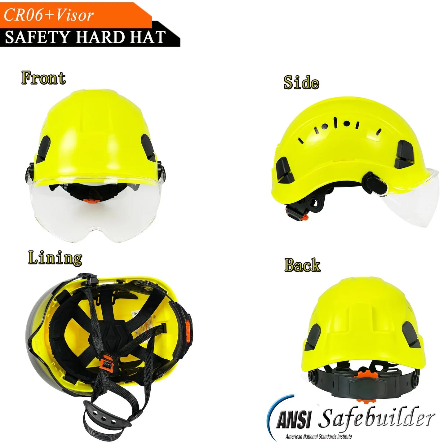 Casco de seguridad para construcción CE con gafas