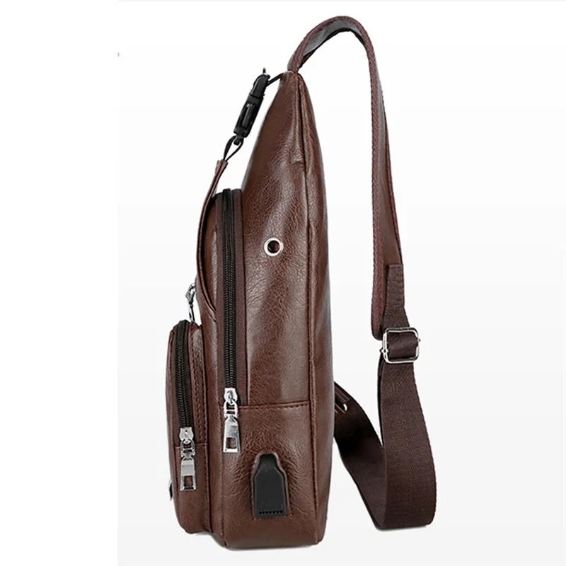 Bolso cruzado de cuerina para hombre