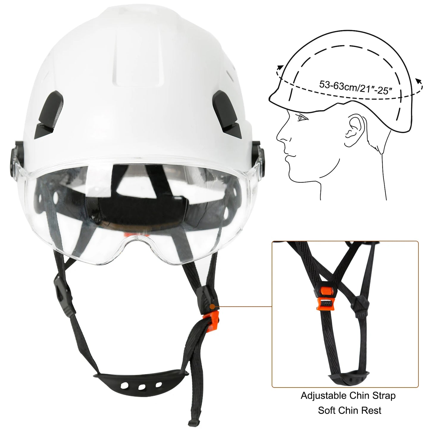 Casco de seguridad para construcción CE con gafas