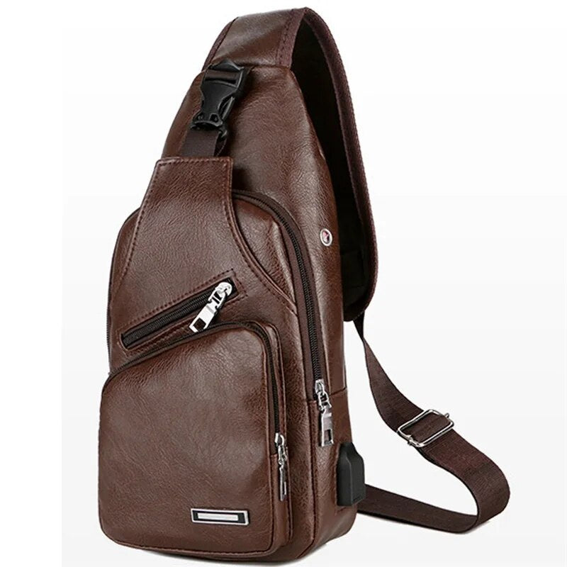 Bolso cruzado de cuerina para hombre