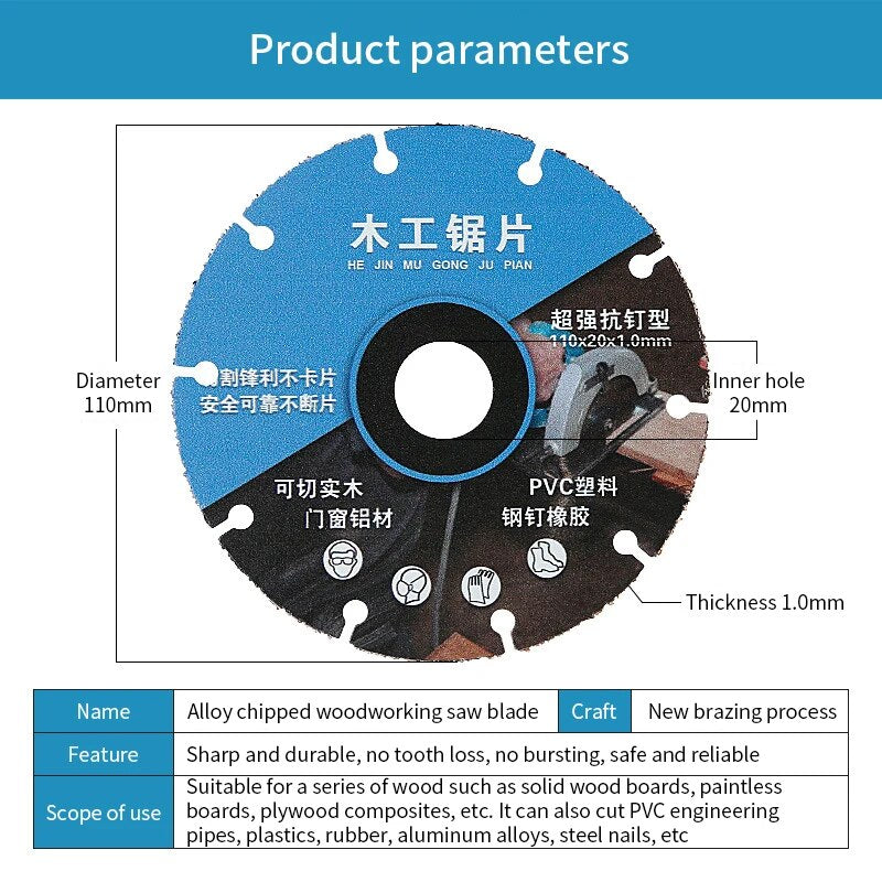 Hoja de sierra de aleación para carpintería, disco de corte de aleación