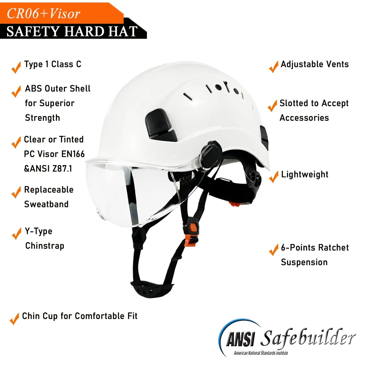 Casco de seguridad para construcción CE con gafas